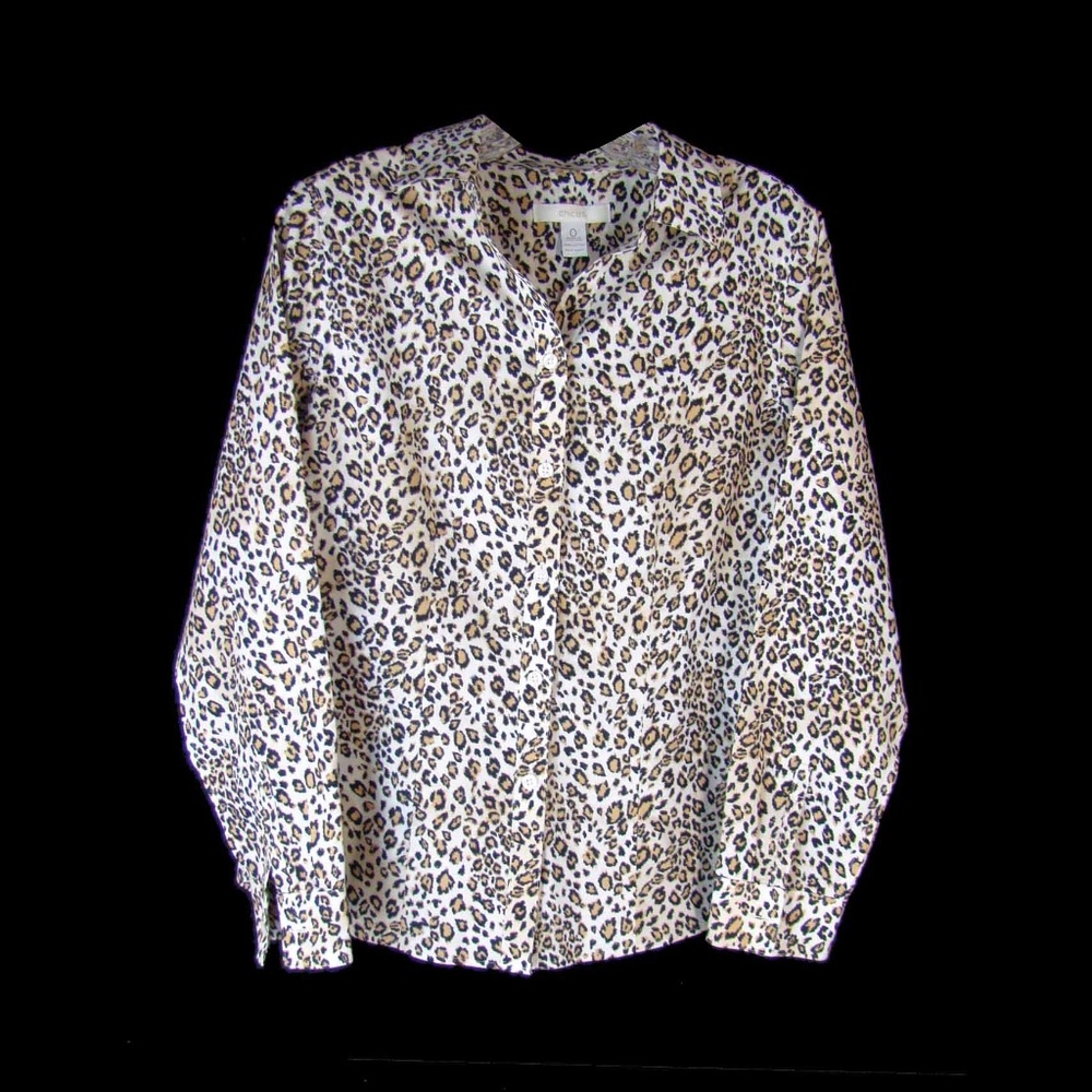Chico's Sz 0 No Iron Cotton Shirt Blouse  (4/S)